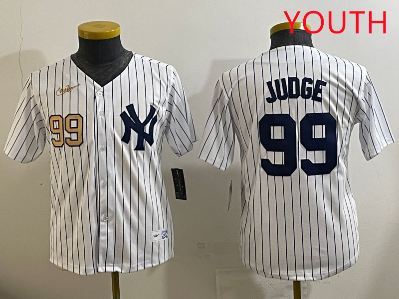 Youth New York Yankees #99 Judge White 2025 Nike MLB jersey style 22